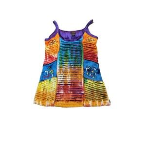 Rising International Women's Multicolor Tie-Dye Tank Top Sz Medium Made in Nepal